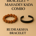 Rudraksha Bracelet + Mahadev Kada Combo – Protection & Power Set